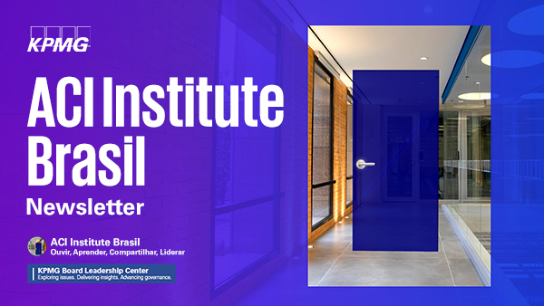 Entrada de prédio corporativo com Porta Azul <br />
					título: ACI Institute
					Subtítulo: Newsletter